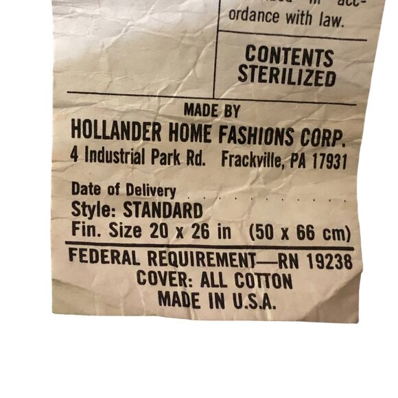 Holland Home Fashions Feather Pillow Used Standard Size Farmhouse - Picture 3 of 8